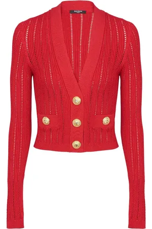 Balmain Cropped-Cardigan mit V-Ausschnitt