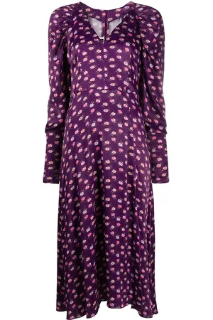 ROTATE Midikleid mit Blumen-Print