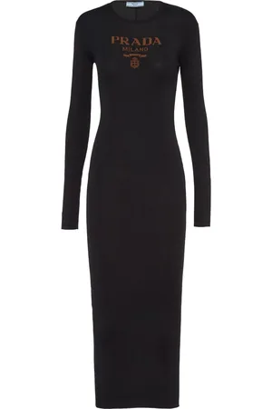 Prada Midikleid mit Logo-Print
