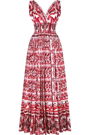 Dolce & Gabbana Maxikleid mit Majolica-Print
