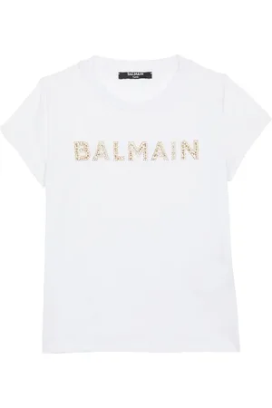 Balmain T-Shirt mit Logo-Verzierung