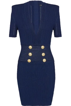 Balmain Strickkleid mit V-Ausschnitt