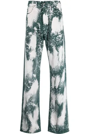 DARKPARK Weite Jeans mit Farbklecks-Print