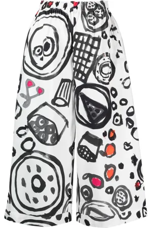 DANIELA GREGIS Weite Hose mit Kritzel-Print
