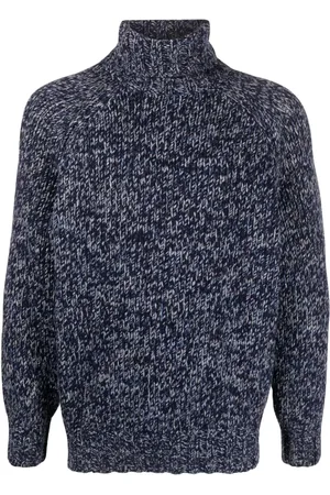Brunello Cucinelli Melierter Strickpullover mit Stehkragen