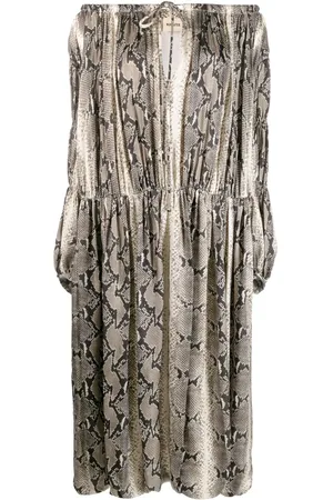 Khaite Schulterfreies Cole Kleid mit Python-Print