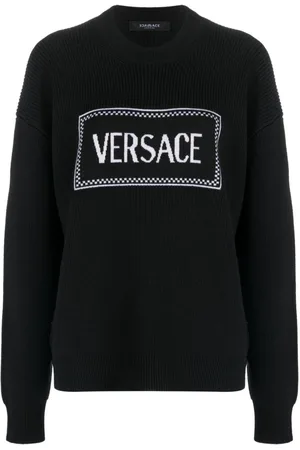 VERSACE Pullover mit Intarsien-Logo