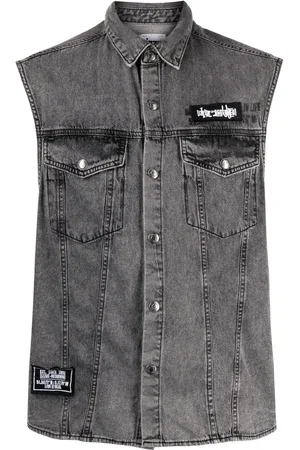 Izzue Ärmelloses Jeanshemd mit Patch-Detail