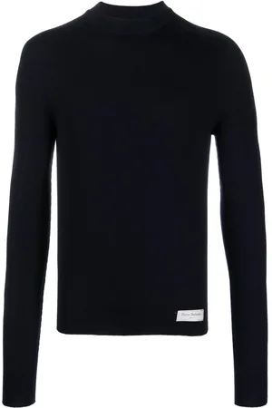 Balmain Merinopullover mit Logo-Patch