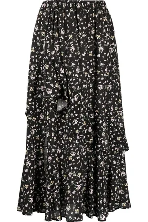 B+AB Gestufter Rock mit Blumen-Print