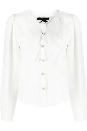 Self-Portrait Bluse mit Kristallen