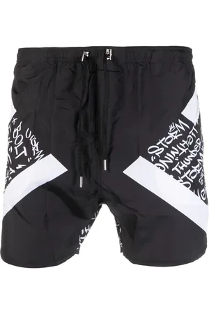Neil Barrett Badeshorts mit Kalligrafie-Print