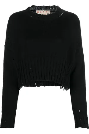 Marni Cropped-Pullover in Distressed-Optik