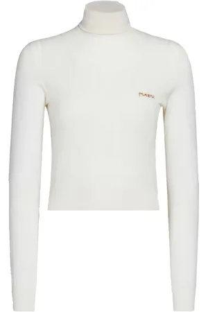 Marni Gerippter Pullover mit Logo-Stickerei