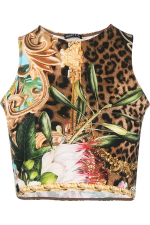 Philipp Plein Cropped-Top mit barocken Blumen