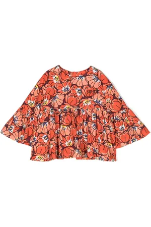 Kenzo Geraffte Bluse mit Blumen-Print