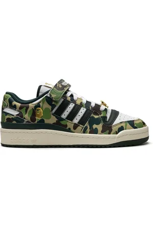 adidas X BAPE Forum 84 Low 30th Anniversary Green Camo Sneakers