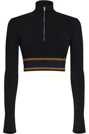 Marni Cropped-Pullover mit Logo-Bund