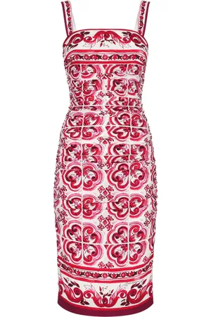Dolce & Gabbana Midikleid mit Majolica-Print