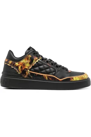 Balmain B-Court Sneakers mit Flammen-Print