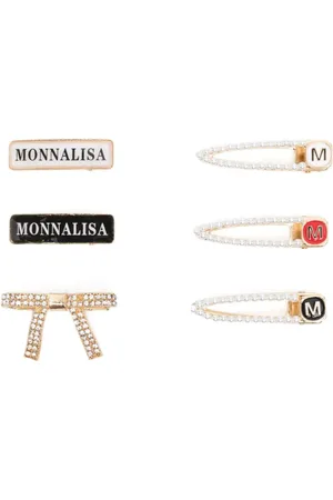 MONNALISA Set aus sechs Haarspangen mit Logo