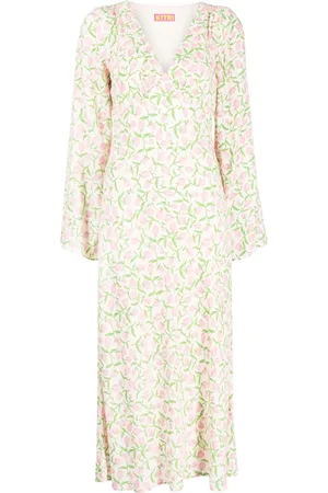 KITRI Thanatos Midikleid mit Tulpen-Print