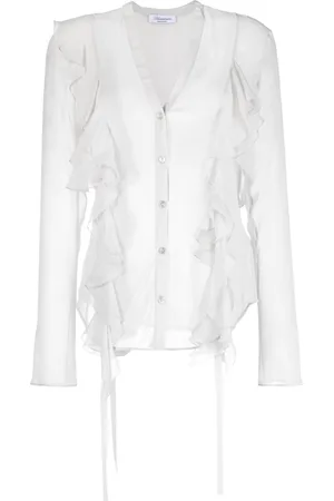 BLUMARINE Seidenbluse mit Rüschen