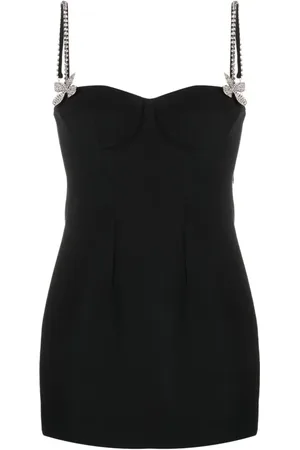 AREA Minikleid mit Kristallverzierung