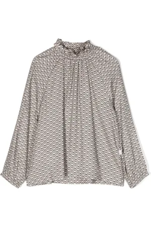 Il gufo Bluse mit Rüschenkragen