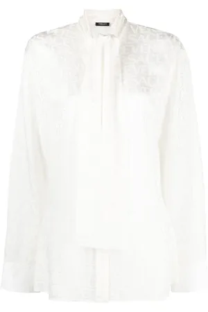 VERSACE Allover scarf-tie shirt
