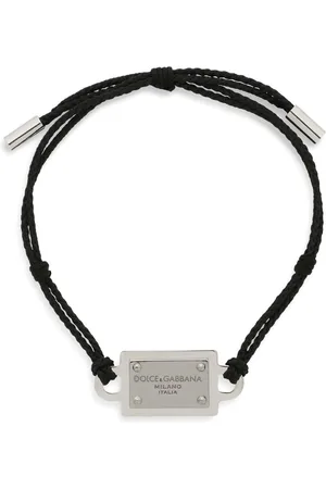 Dolce & Gabbana Kordelarmband mit Logo-Schild