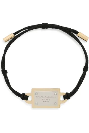 Dolce & Gabbana Kordelarmband mit Logo-Schild