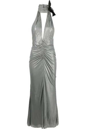 Alessandra Rich Neckholder-Abendkleid mit offenem Rücken