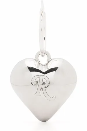 RAF SIMONS Ohrring in Herzform mit Logo-Gravur