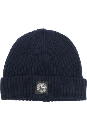 Stone Island Gerippte Beanie mit Logo-Patch