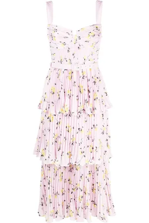 Self-Portrait Midikleid mit Blumen-Print