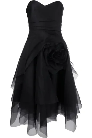 Ana Radu Organza-Midikleid mit Blumenapplikation