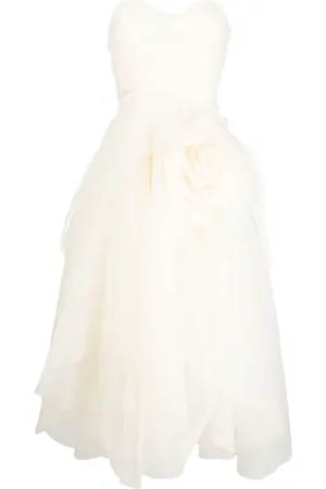 Ana Radu Organza-Midikleid mit Blumenapplikation