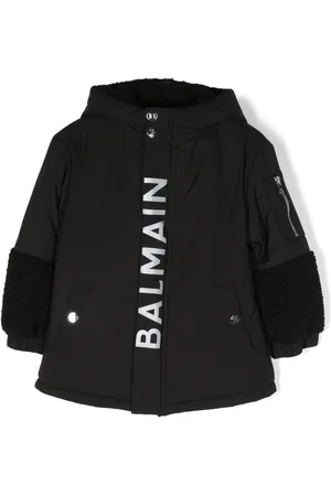 Balmain Gefütterte Jacke mit Logo-Print