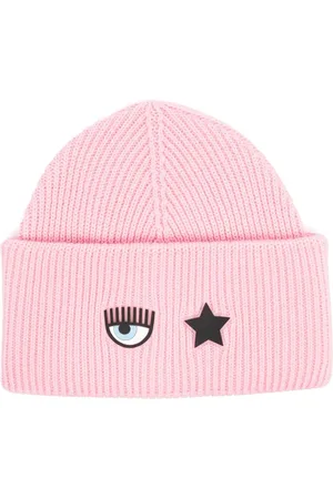 Chiara Ferragni Gerippte Beanie mit Logo-Patch