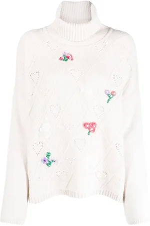 Twin-Set Pullover mit aufgestickten Blumen
