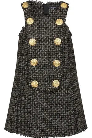 Balmain Tweed-Kleid mit Knöpfen
