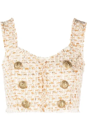 Balmain Cropped-Top aus Tweed