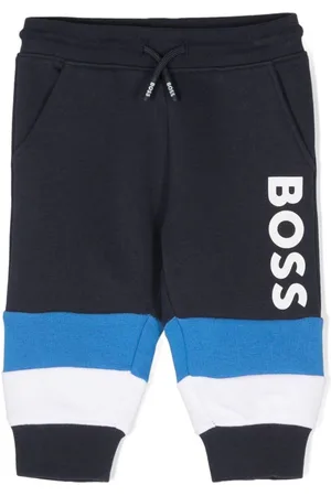 HUGO BOSS Gestreifte Jogginghose mit Logo-Print