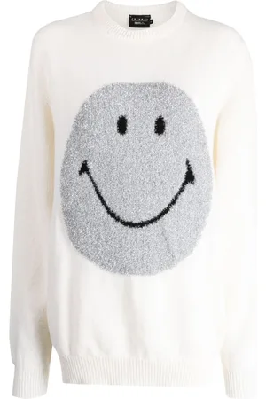 JOSHUA SANDERS Gerippter Pullover mit Gesicht