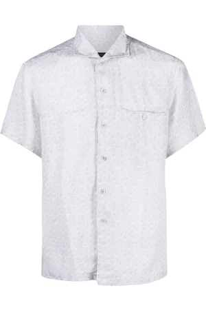 corneliani Leinenhemd mit grafischem Print