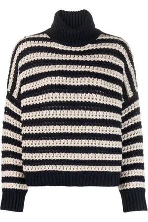 Brunello Cucinelli Gestreifter Rollkragenpullover