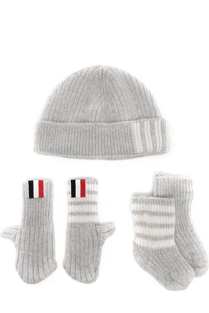 Thom Browne Set aus Beanie und Merinowolle
