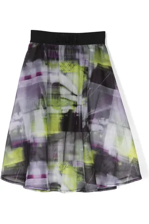 DKNY Faltenrock aus Mesh mit Print