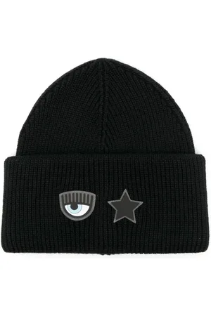 Chiara Ferragni Gerippte Beanie mit Logo-Patch